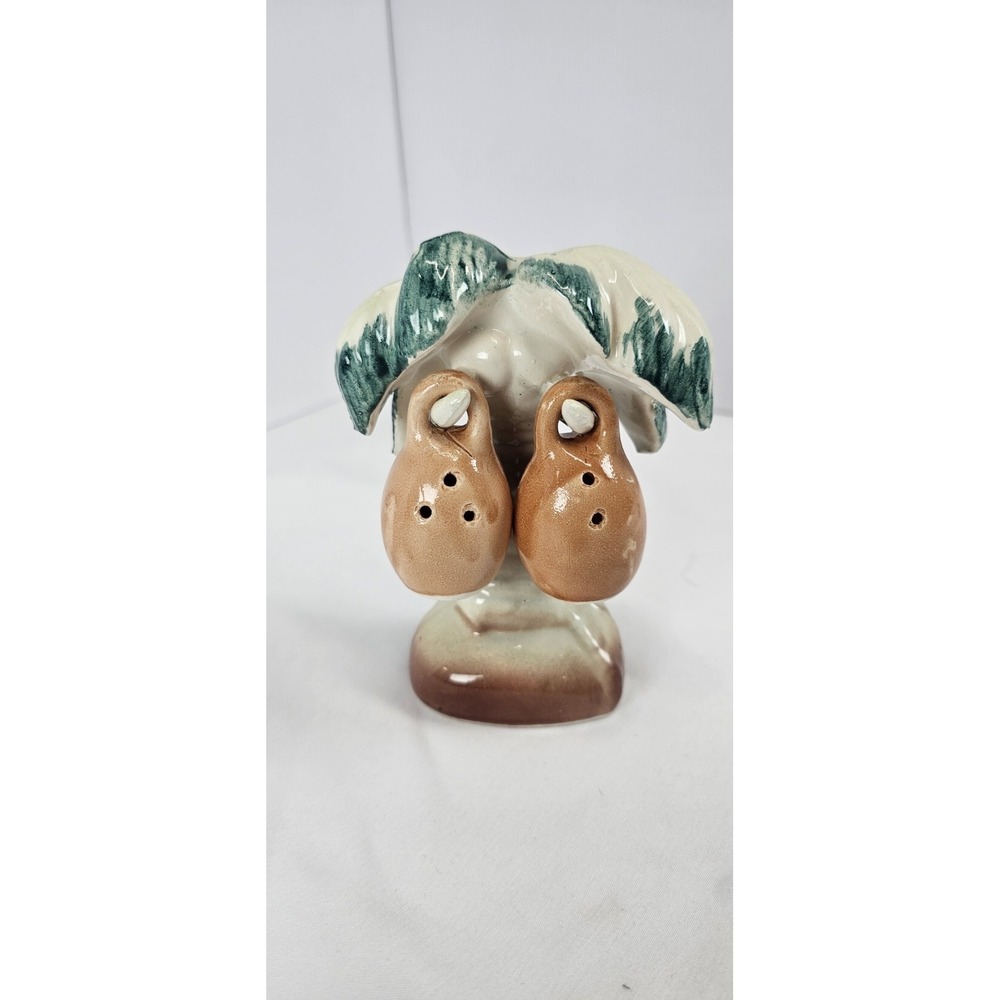 Vintage‎ Florida Coconut Palm Tree Salt Pepper Shakers Japan Souvenir Set